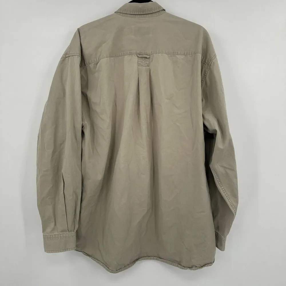 Eddie Bauer Shirt Mens Size XL Gray Regular Fit Long Sleeve Collared Button Down